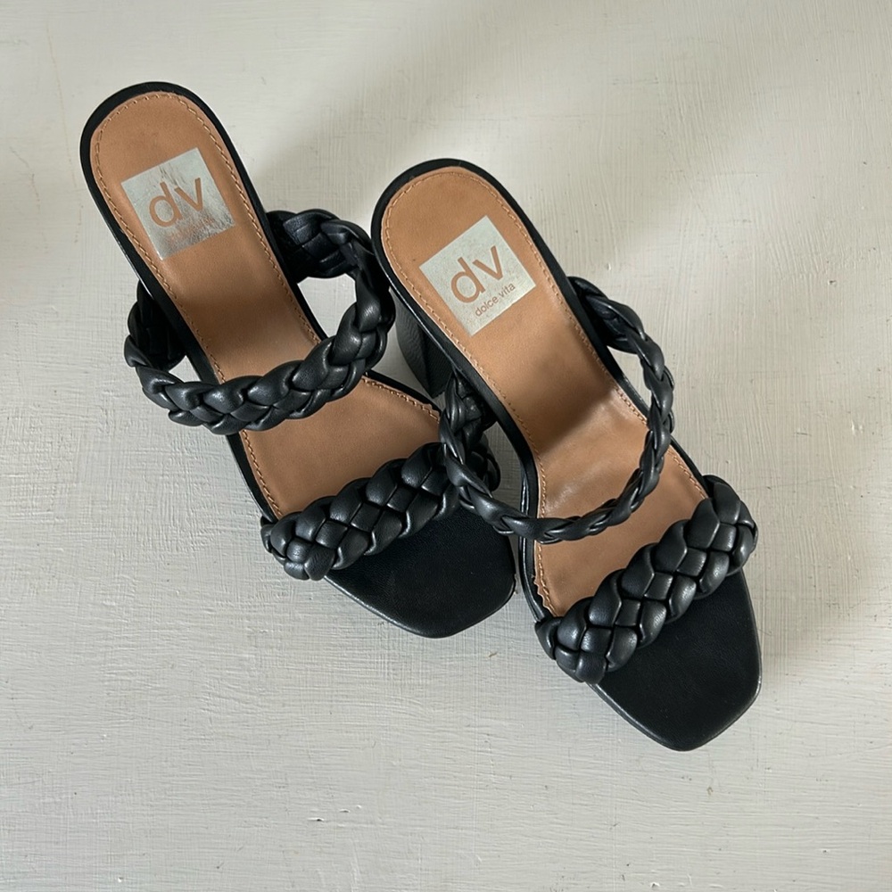 DV by Dolce Vita Black Braided Heels